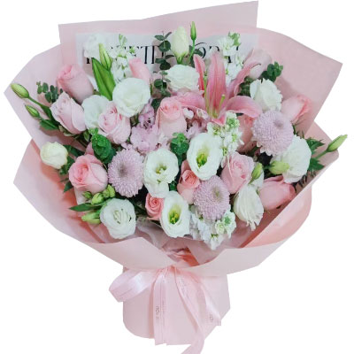 芜湖13朵戴安娜粉玫瑰百合，幸福源泉