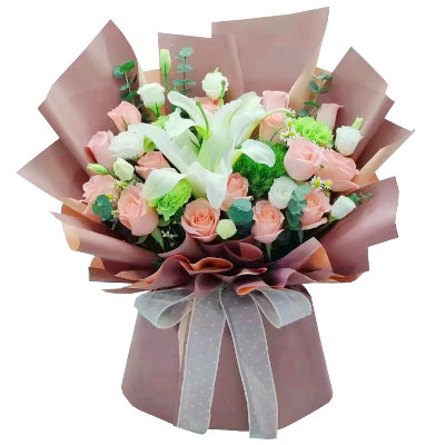 芜湖18朵粉玫瑰百合，永远甜蜜如初