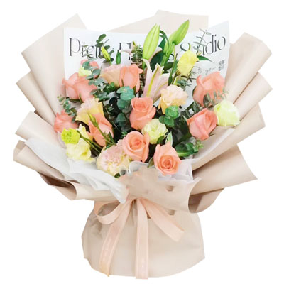 芜湖11朵粉玫瑰百合，温暖与甜蜜