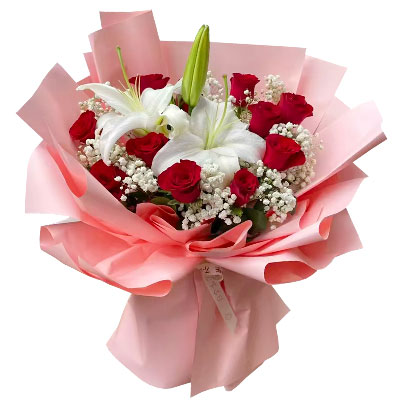 芜湖11朵红玫瑰百合，爱在心中燃烧