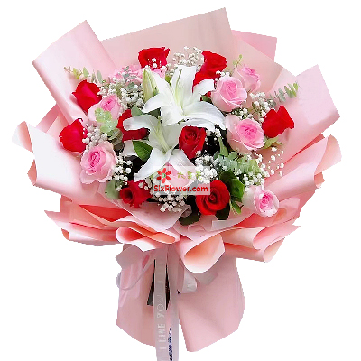 芜湖19朵玫瑰百合混搭，让所有的人都知道我爱你