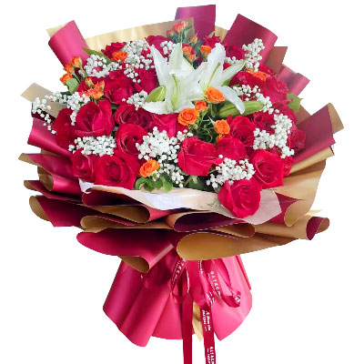 芜湖33朵红玫瑰百合，爱如同花般绽放